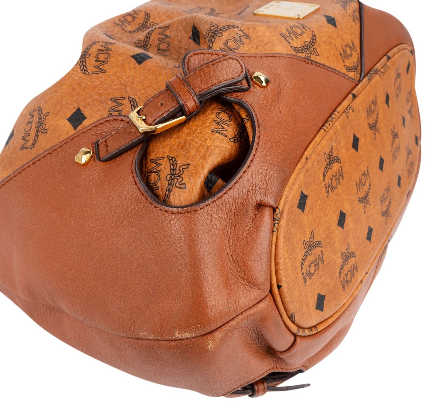 MCM Monogram Visetos Drawstring Hobo Shoulder Bag