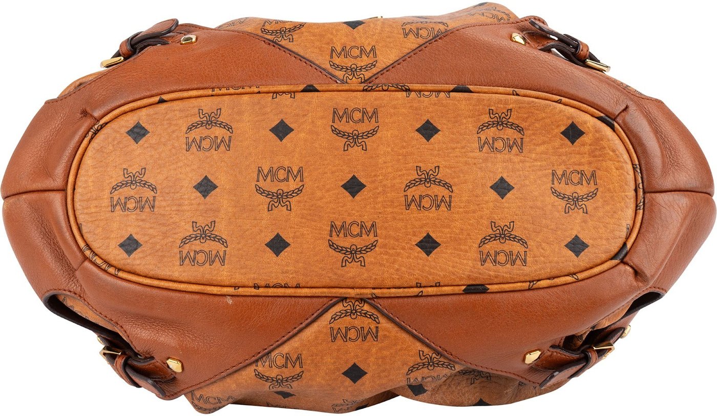 MCM Monogram Visetos Drawstring Hobo Shoulder Bag
