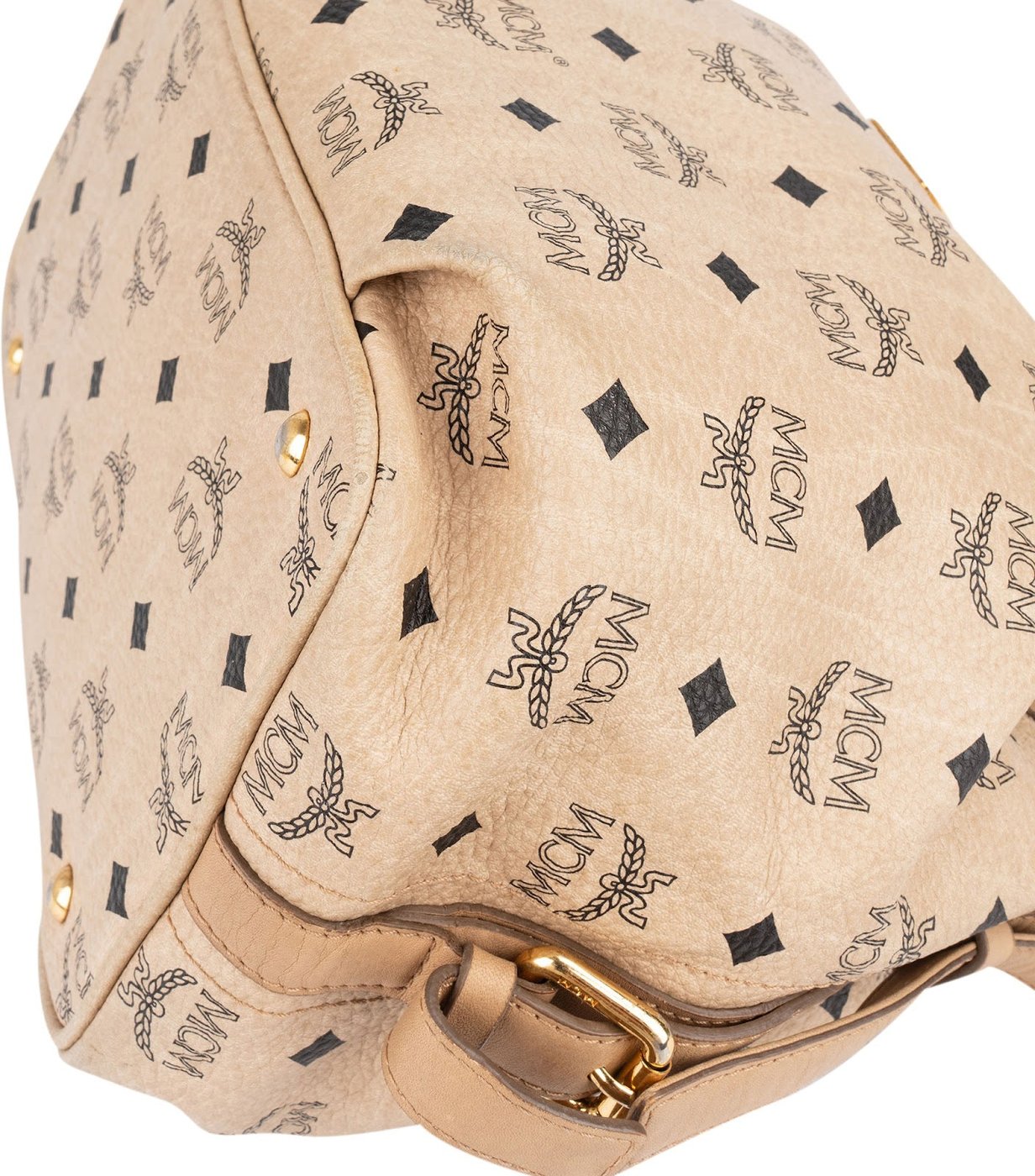 MCM Monogram Visetos Drawstring Bucket Crossbody Bag