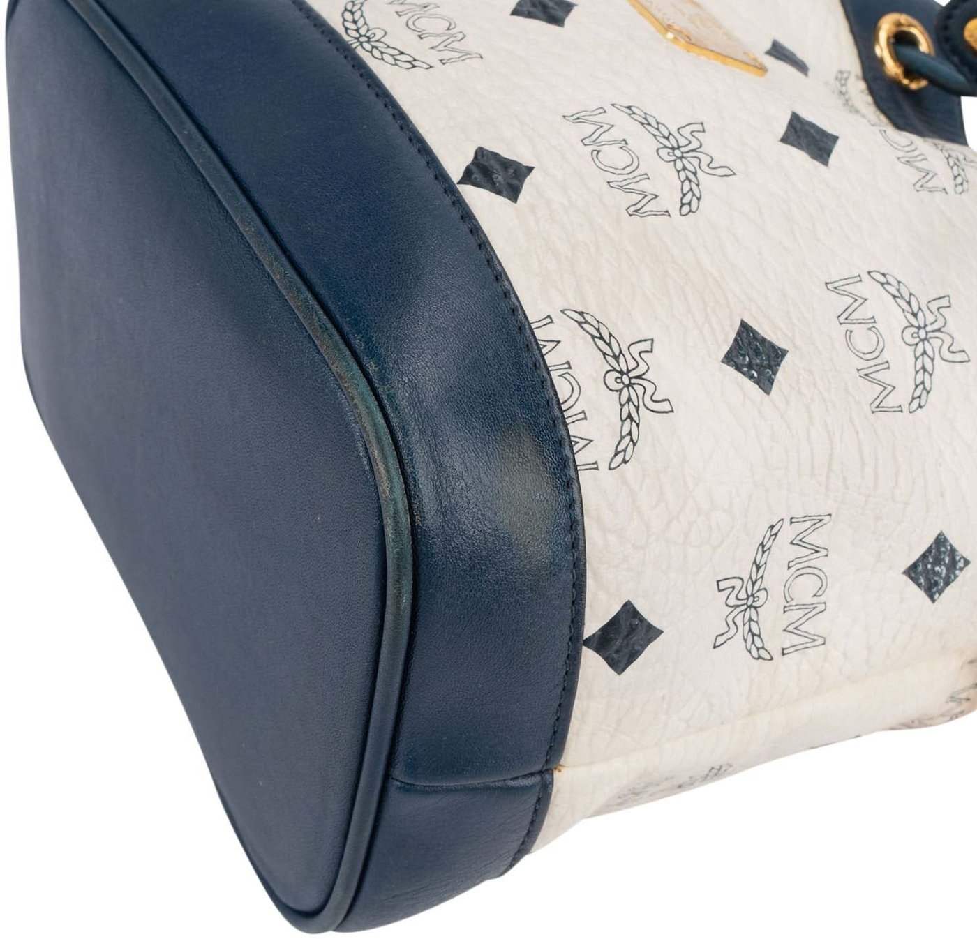 MCM Monogram Visetos Drawstring Bucket Handbag