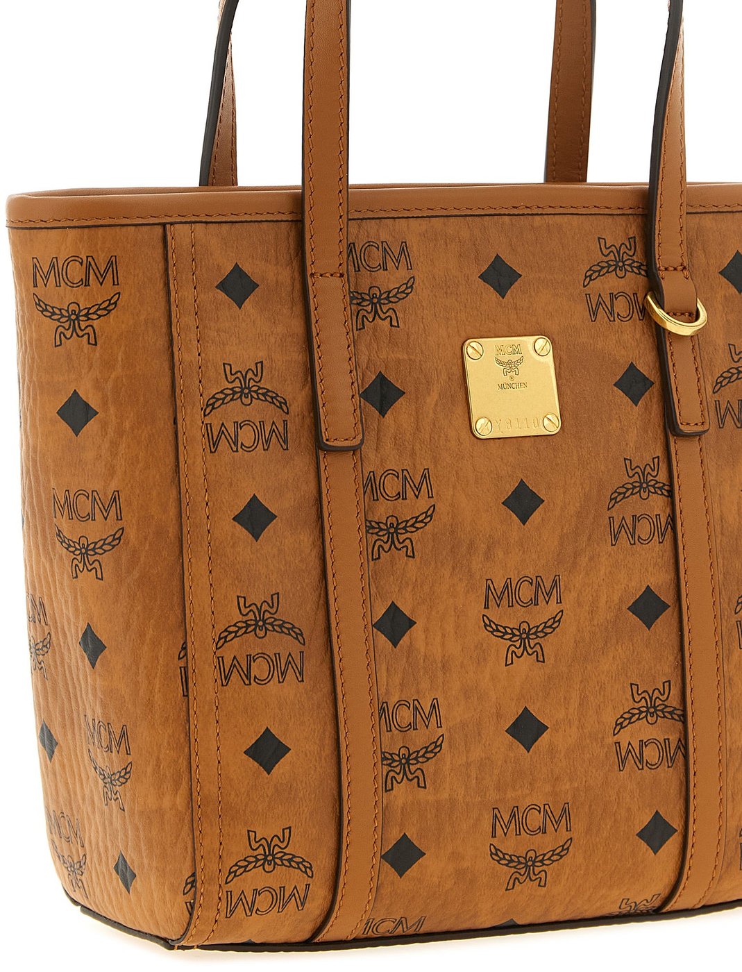 MCM Brown Polyethylene Tote Bag
