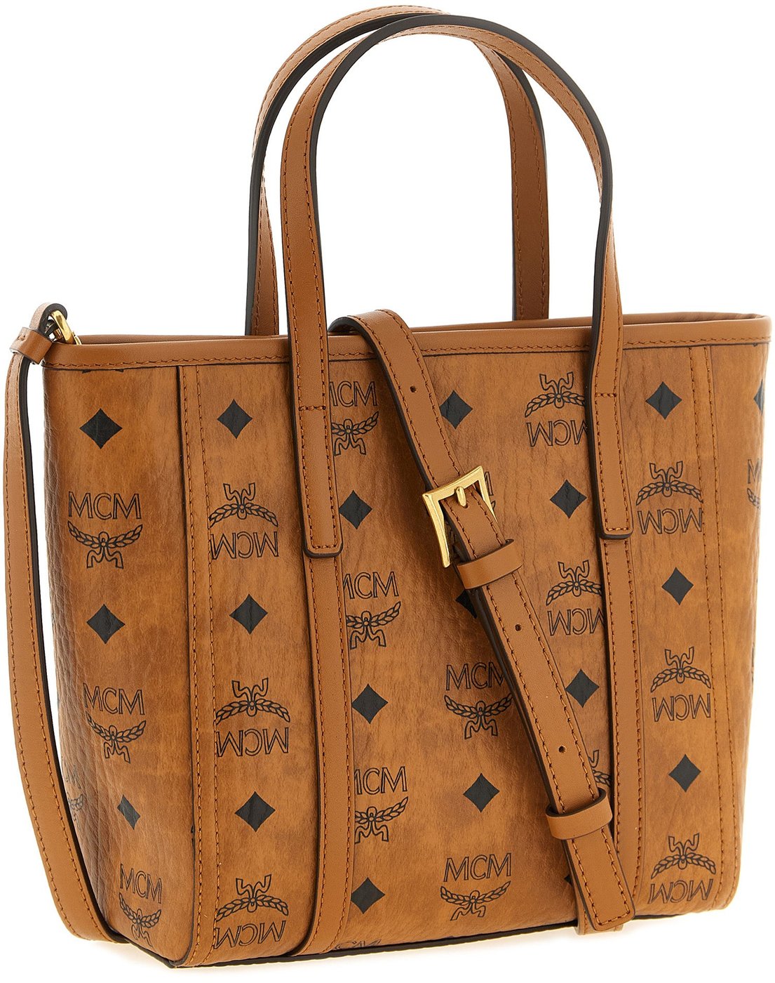 MCM Brown Polyethylene Tote Bag