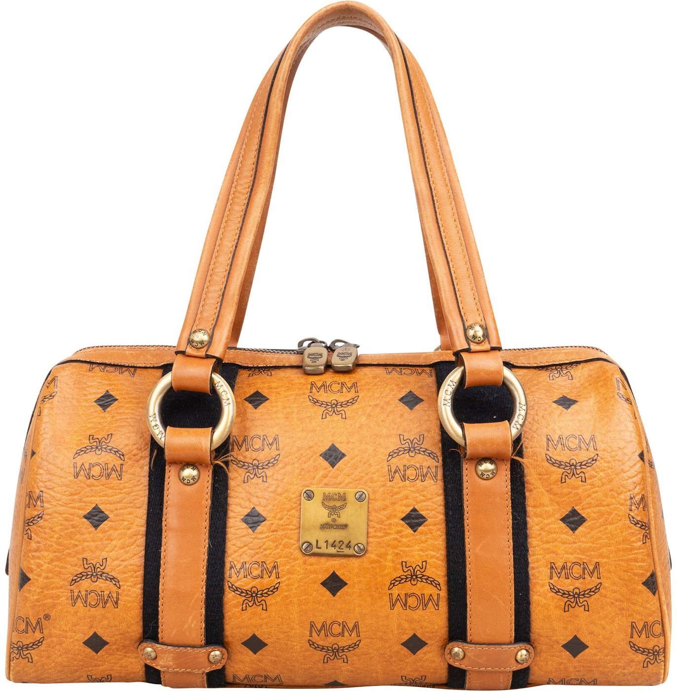 MCM Monogram Visetos Boston Handbag