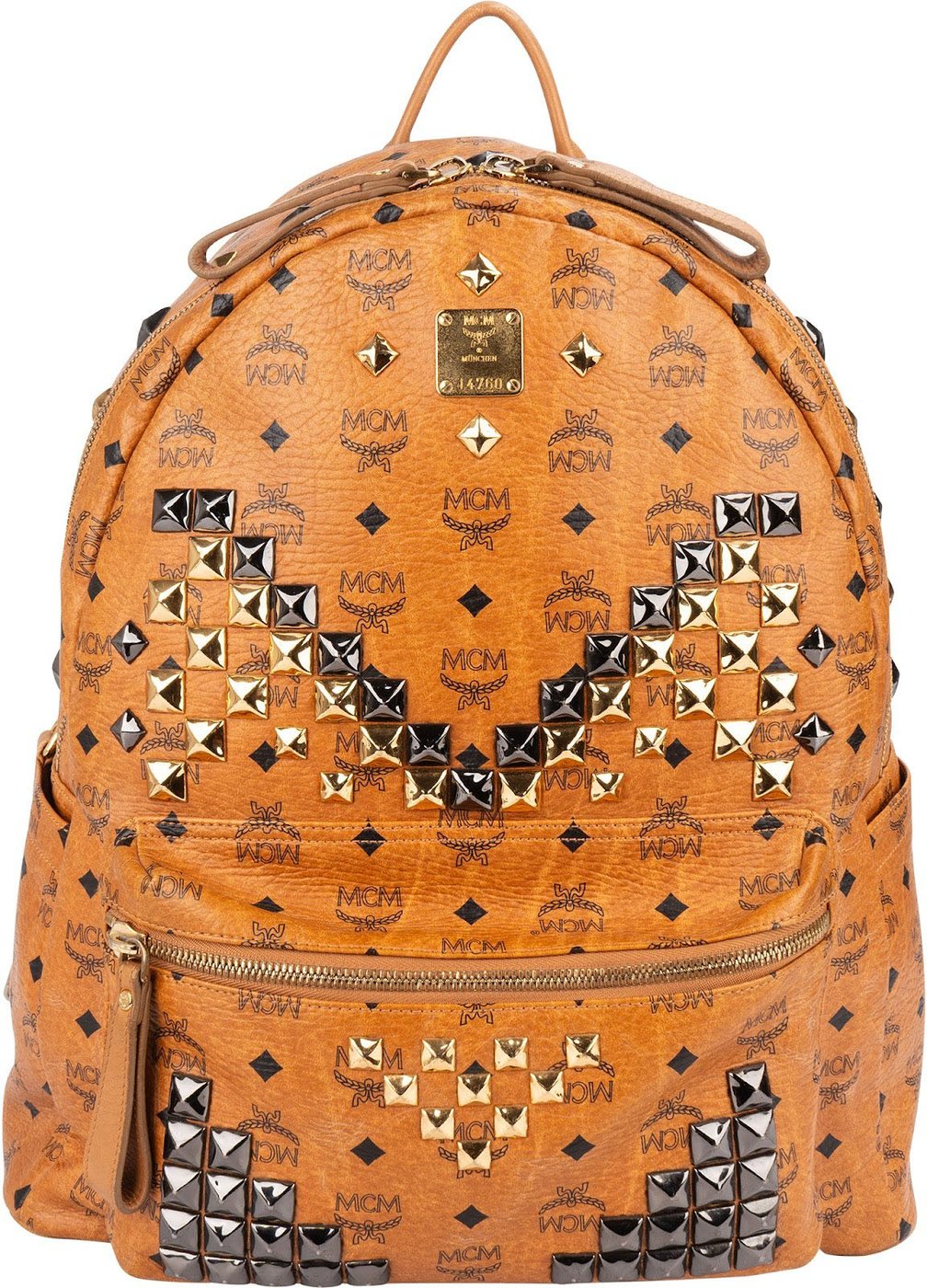 MCM Monogram Stark Studded Visetos Large Backpack