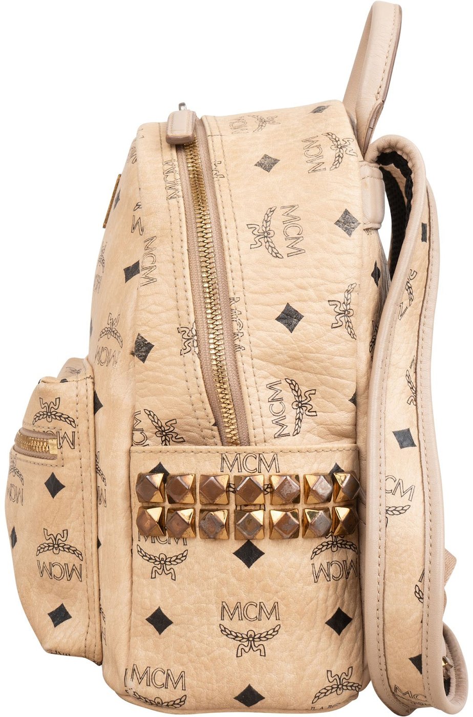 MCM Monogram Visetos Stark Side Studs Small Backpack