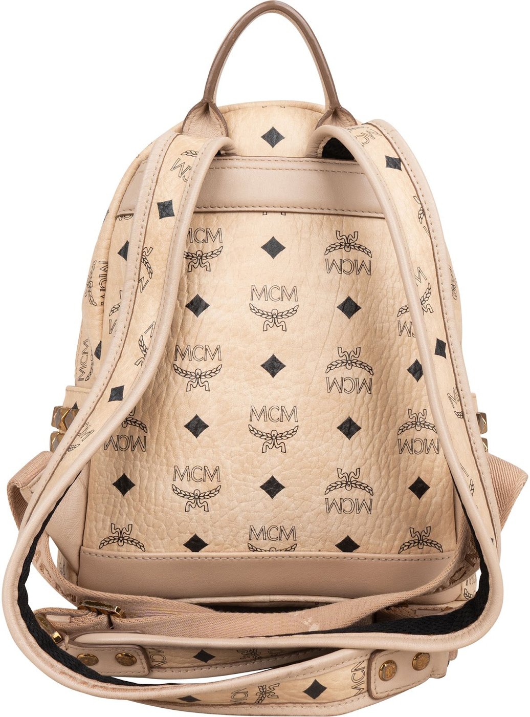 MCM Monogram Visetos Stark Side Studs Small Backpack