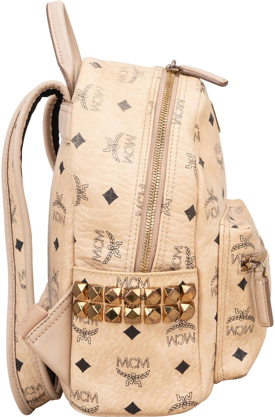 MCM Monogram Visetos Stark Side Studs Small Backpack