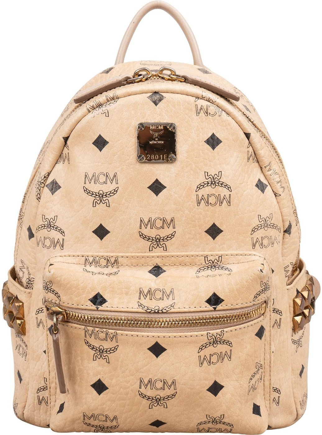 MCM Monogram Visetos Stark Side Studs Small Backpack