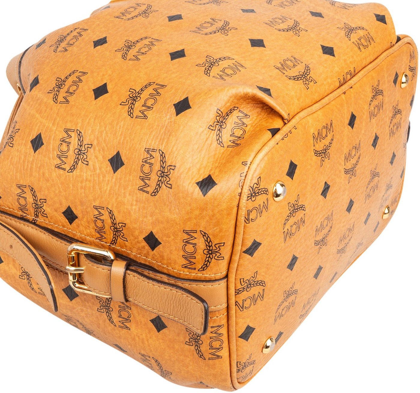 MCM Monogram Visetos Drawstring Bucket Crossbody Bag