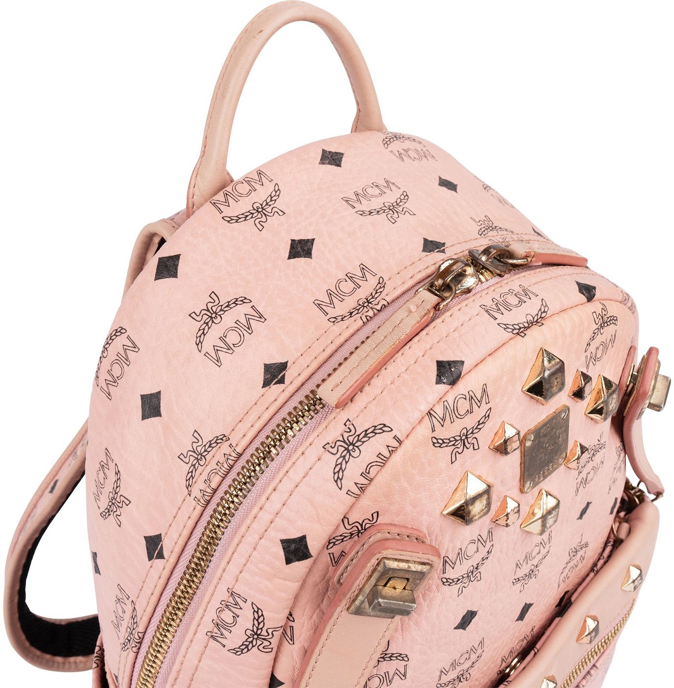 MCM Visetos Monogram Stark Studded 2 in 1 Mini Backpack