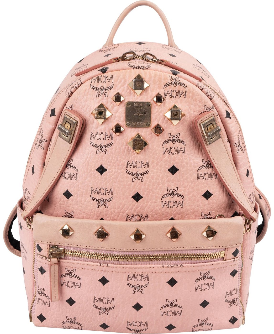 MCM Visetos Monogram Stark Studded 2 in 1 Mini Backpack