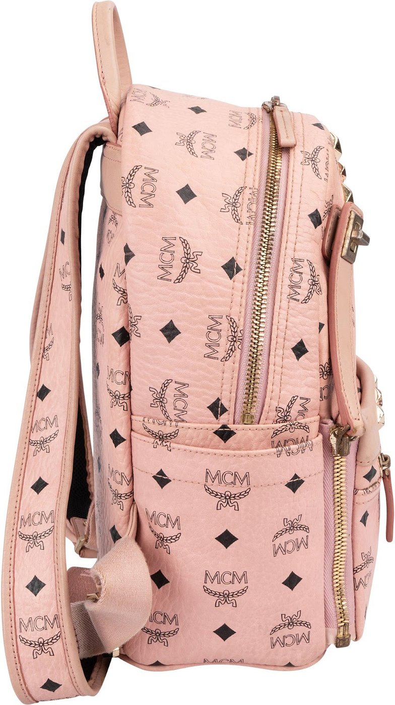 MCM Visetos Monogram Stark Studded 2 in 1 Mini Backpack