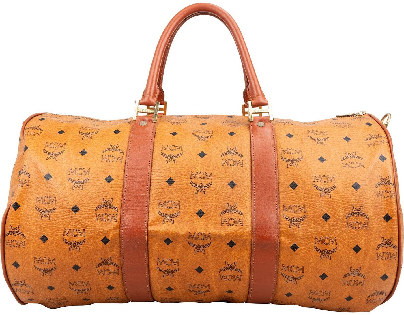 MCM Monogram Visetos Boston 50 Travel Bag