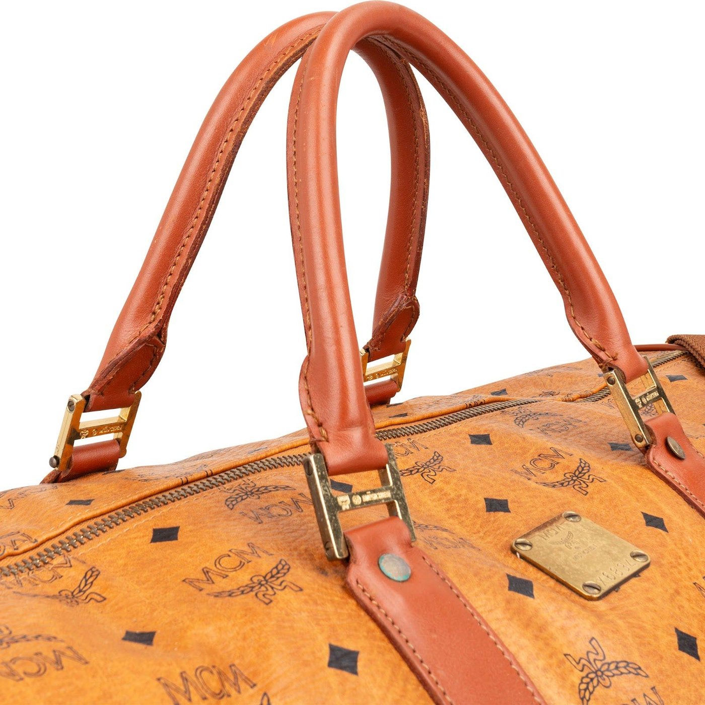 MCM Monogram Visetos Boston 50 Travel Bag