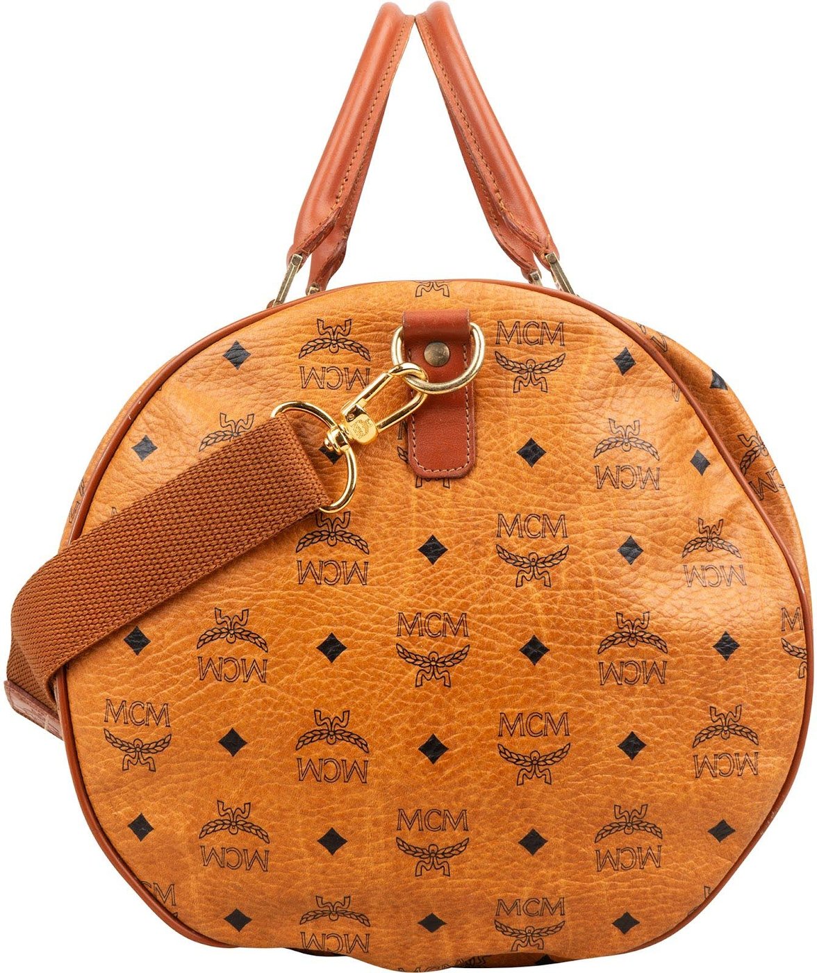 MCM Monogram Visetos Boston 50 Travel Bag