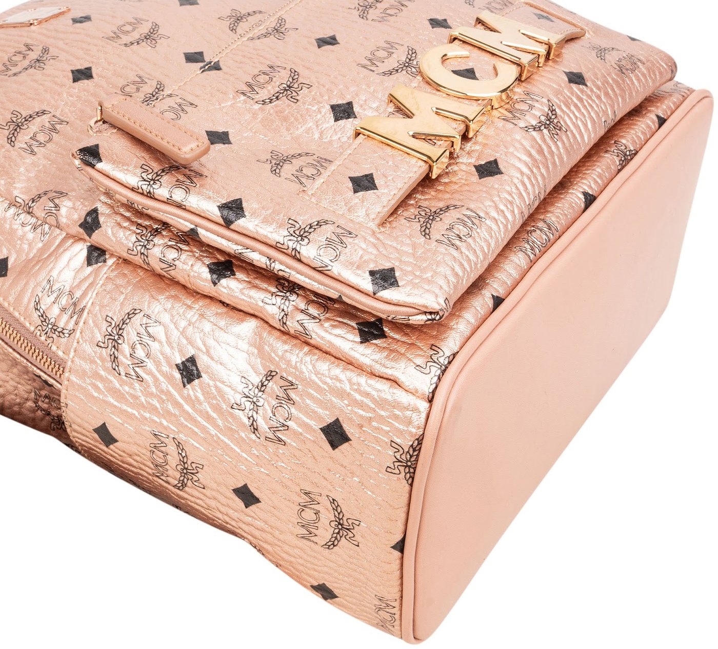 MCM Monogram Metallic Visetos Small Stark 2 in 1 Backpack