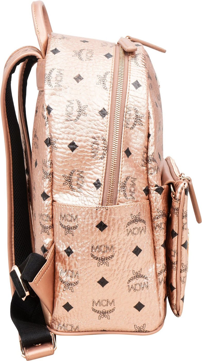 MCM Monogram Metallic Visetos Small Stark 2 in 1 Backpack
