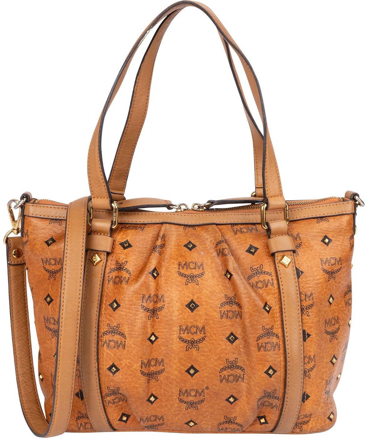 MCM Monogram Visetos Shopper Project Tote Handbag