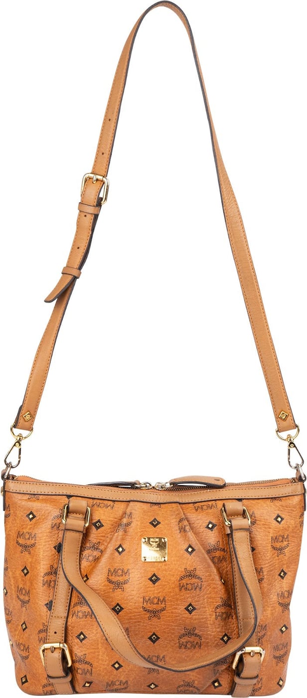 MCM Monogram Visetos Shopper Project Tote Handbag