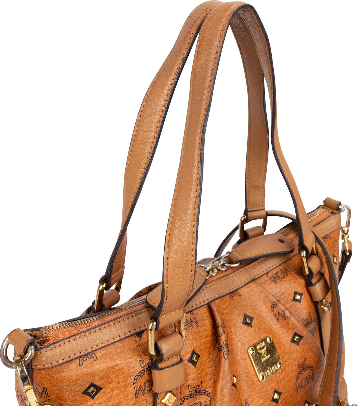 MCM Monogram Visetos Shopper Project Tote Handbag