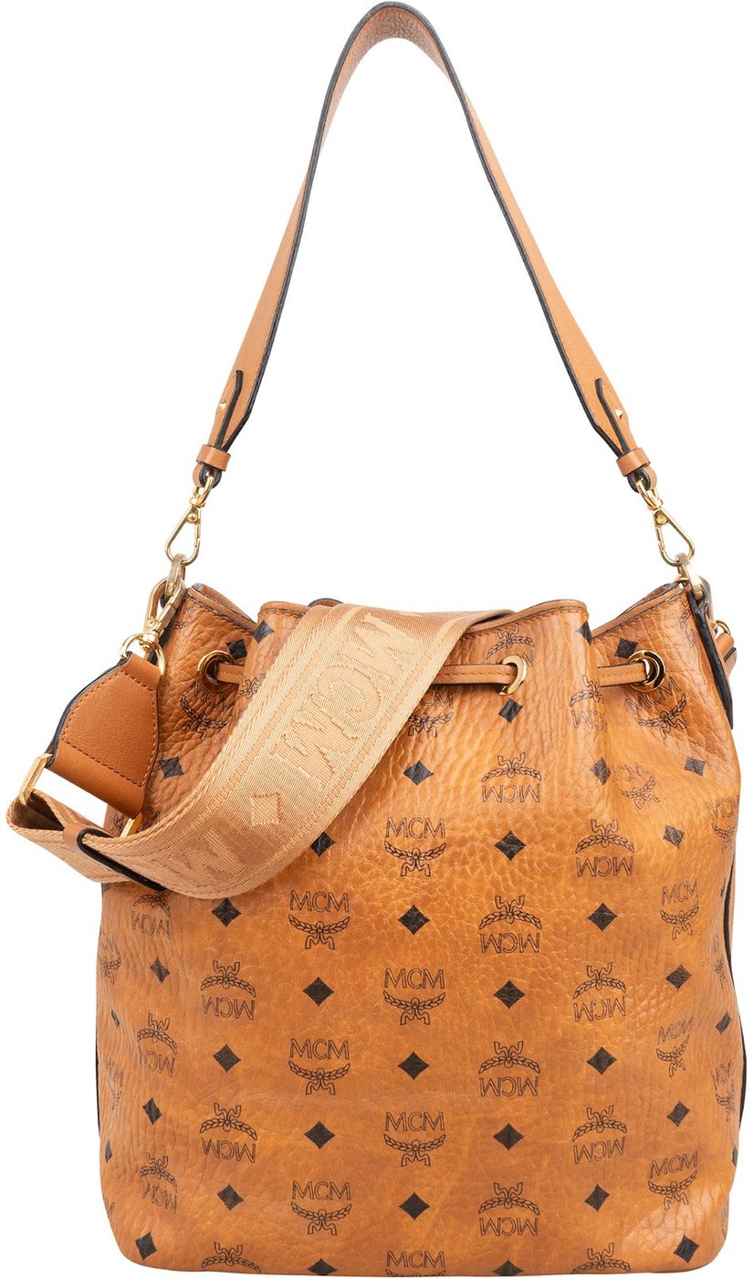 MCM Monogram Visetos Canvas Aren Bucket Drawstring Crossbody Bag