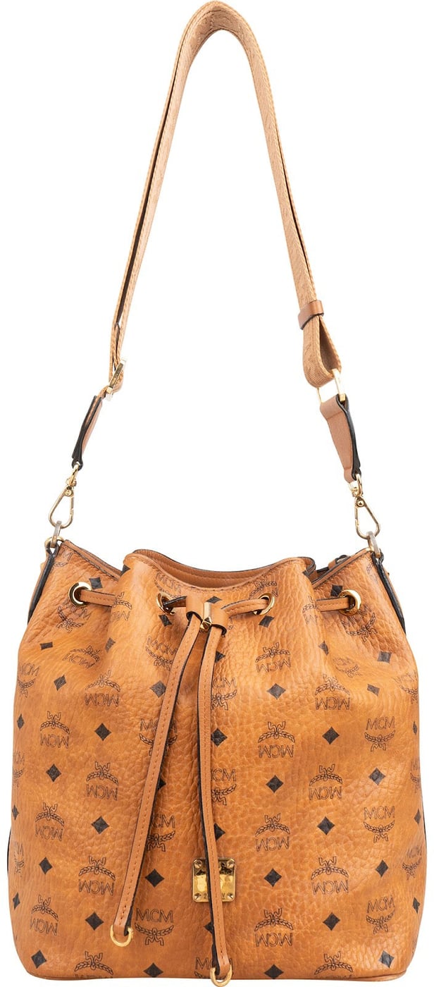 MCM Monogram Visetos Canvas Aren Bucket Drawstring Crossbody Bag