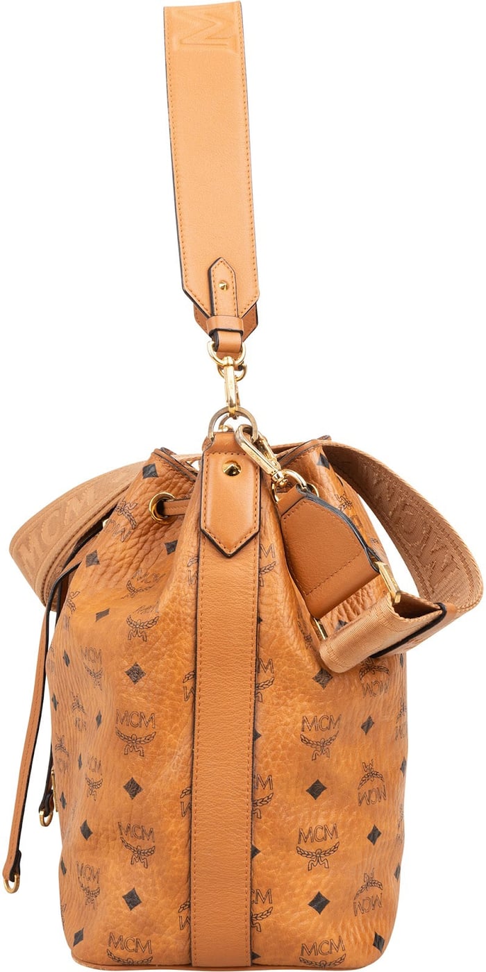 MCM Monogram Visetos Canvas Aren Bucket Drawstring Crossbody Bag