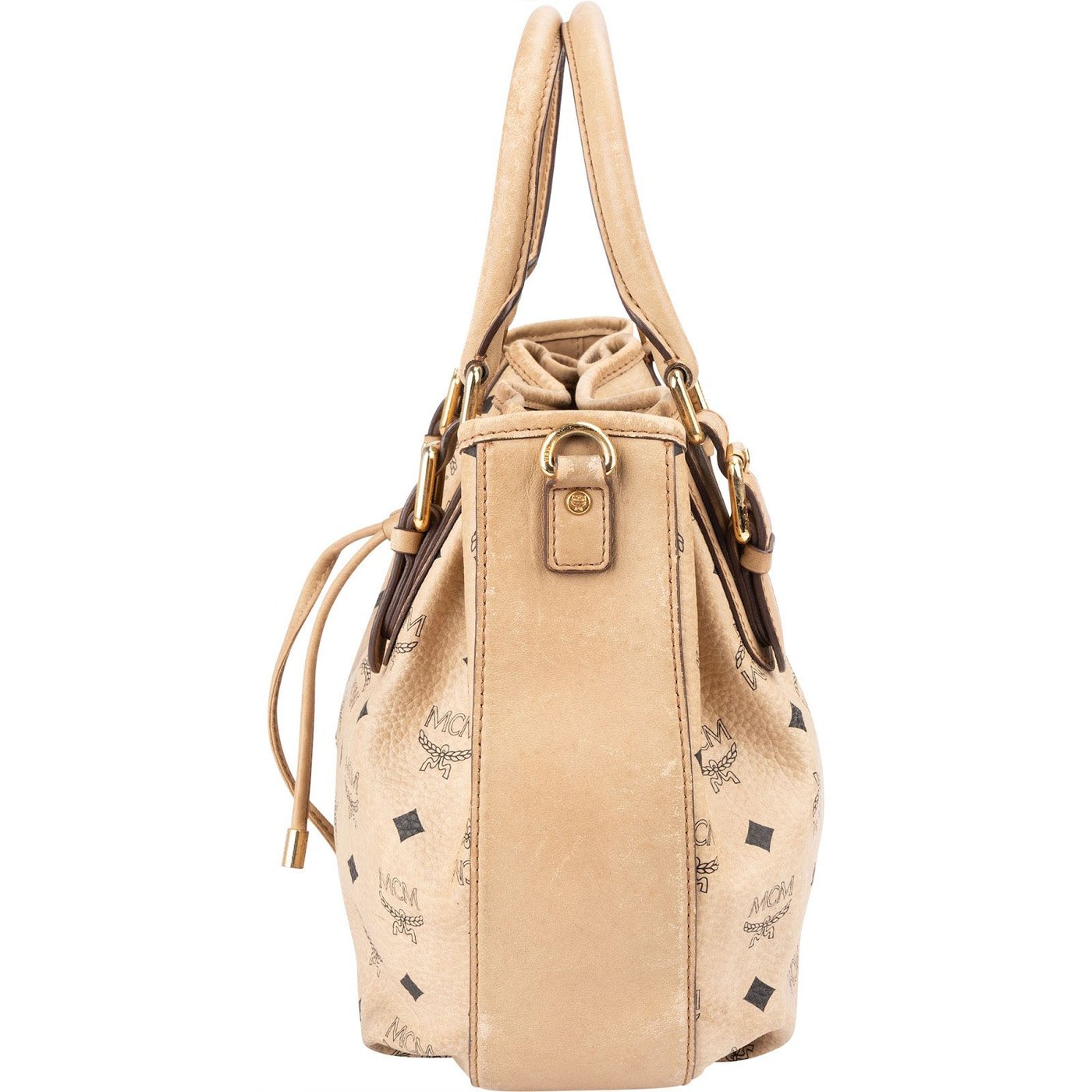 MCM Monogram Visetos Drawstring Tote Handbag
