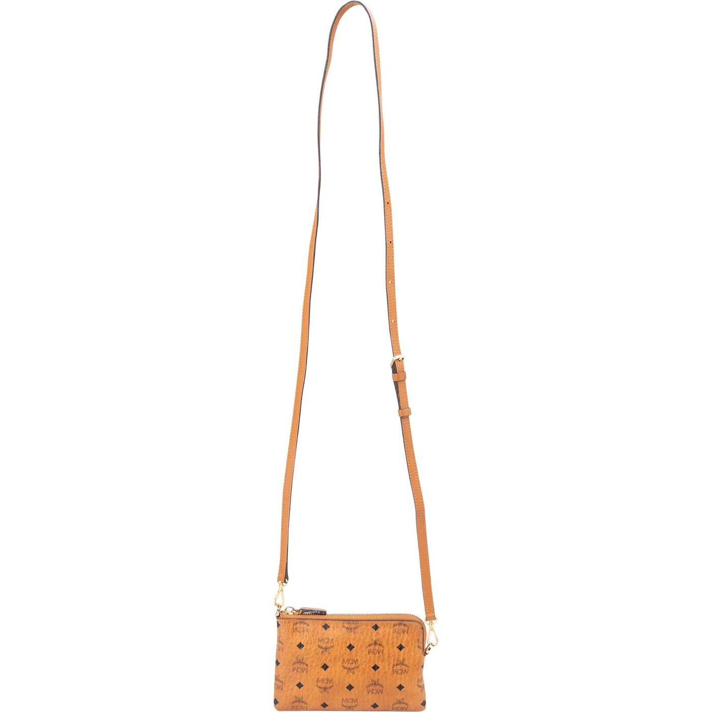 MCM Monogram Visetos Coated Canvas Wristlet Pung Crossbody Bag