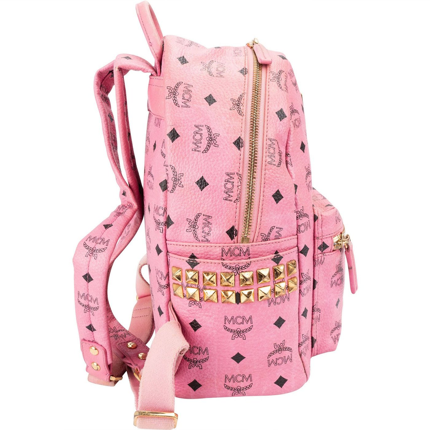 MCM Visetos Monogram Stark Side Studs Mini Backpack