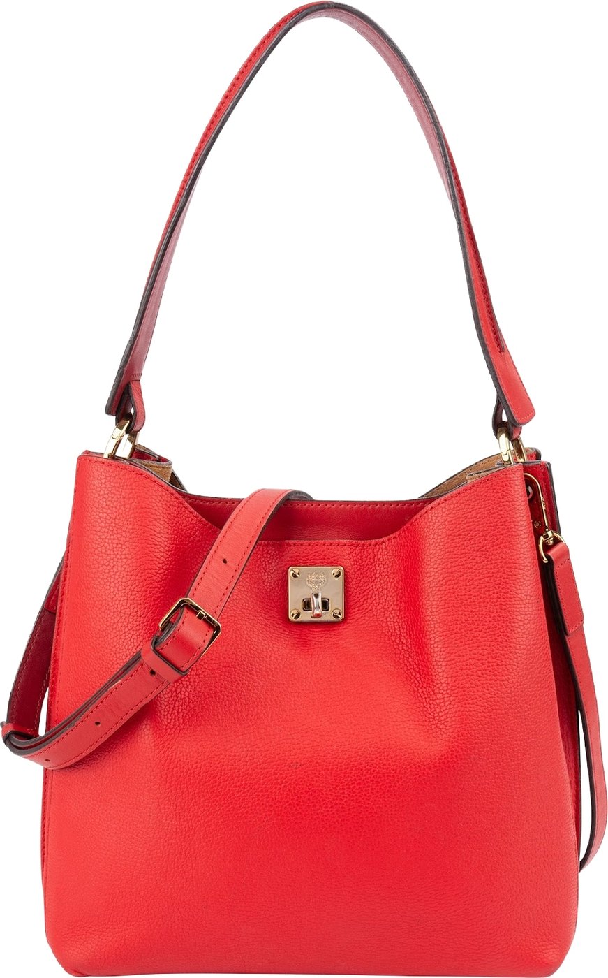 MCM Visetos Pebbled Leather Milla Hobo Shoulder Bag