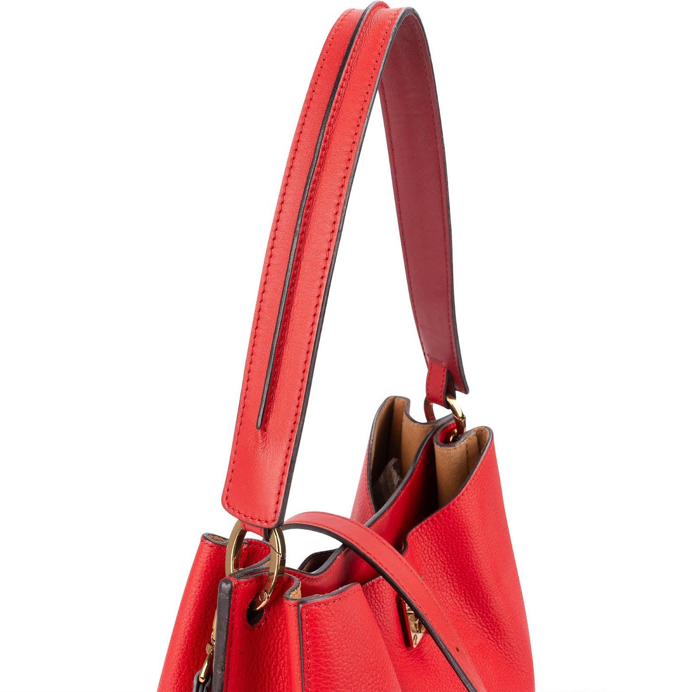 MCM Visetos Pebbled Leather Milla Hobo Shoulder Bag