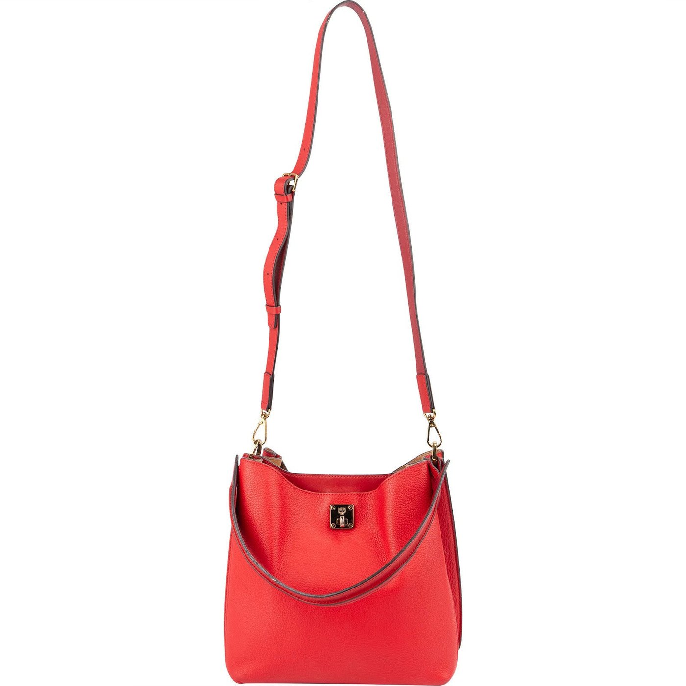 MCM Visetos Pebbled Leather Milla Hobo Shoulder Bag