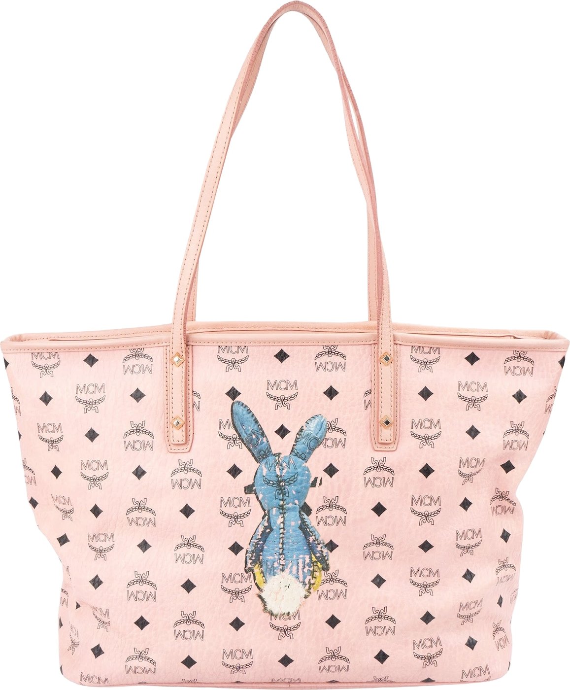 MCM Monogram Visetos Rabbit Reversible Liz Shopper Tote Bag