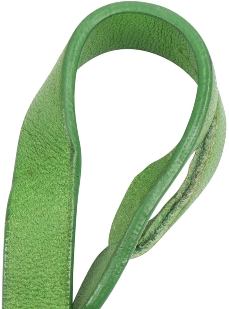 MCM Visetos Monogram Golden Emblem Green Leather Bag Charm