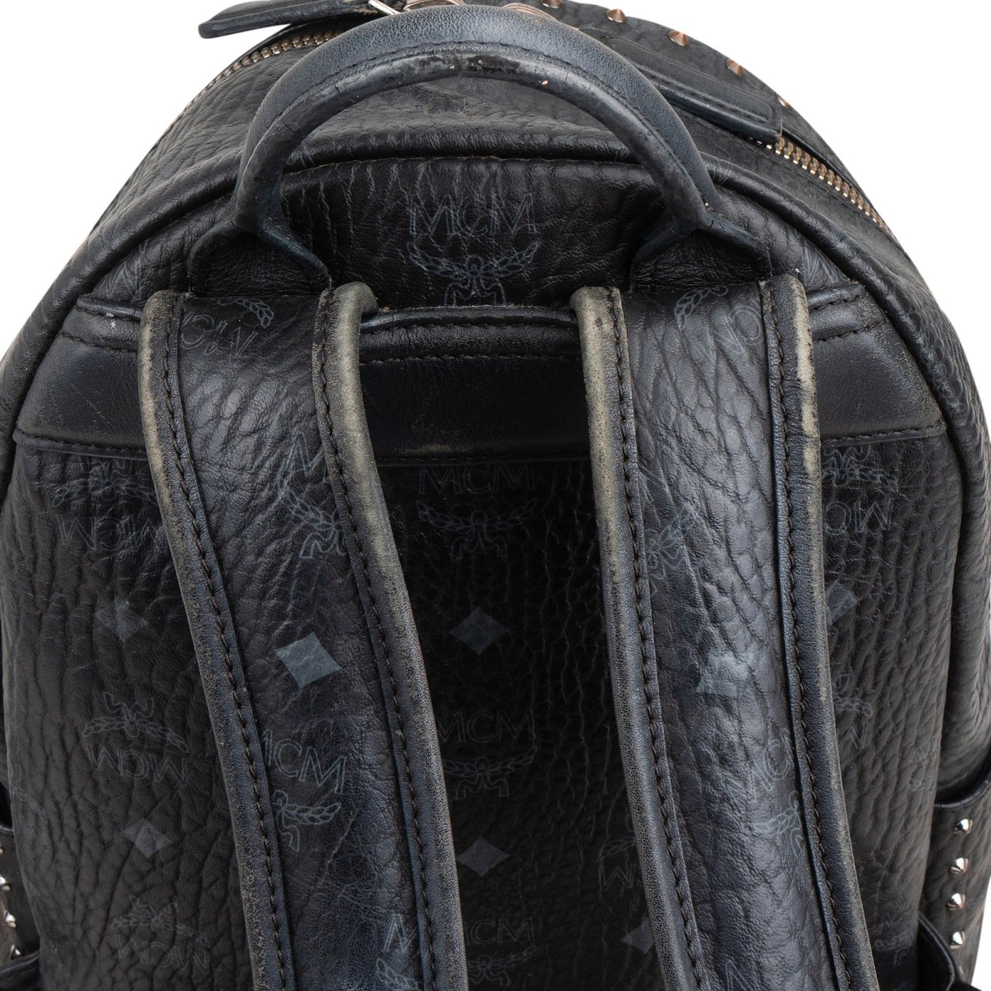 MCM Monogram Visetos Canvas Stark Small Studded Backpack