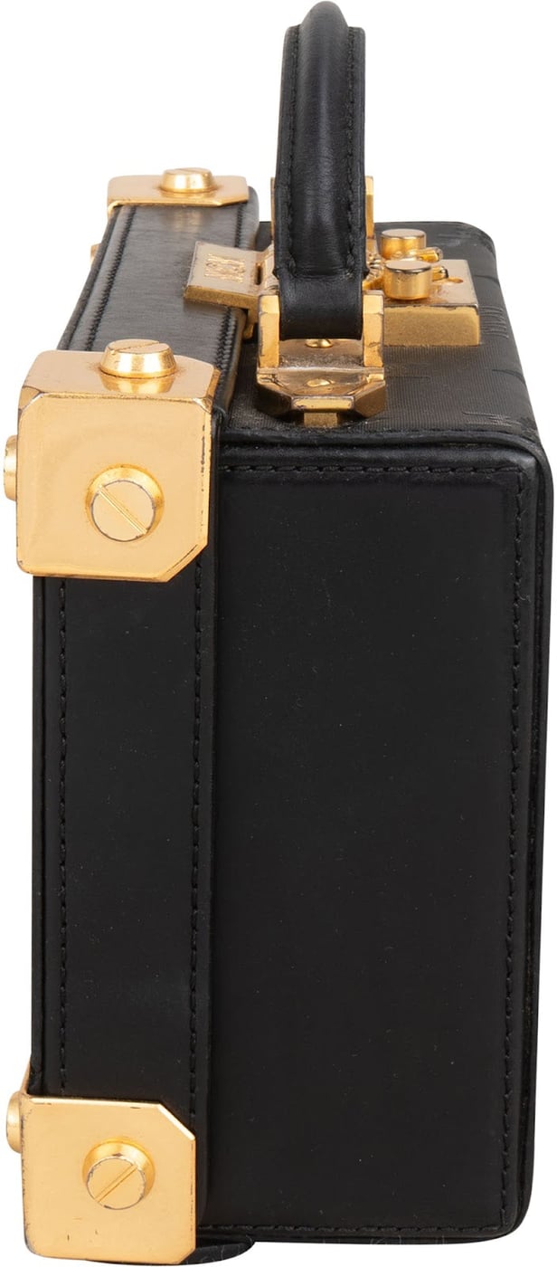 MCM Monogram Visetos Small Coffer Studded Vanity Case Handbag
