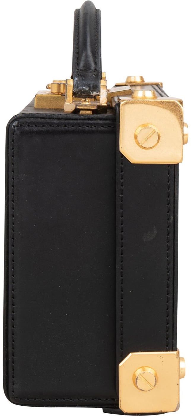 MCM Monogram Visetos Small Coffer Studded Vanity Case Handbag
