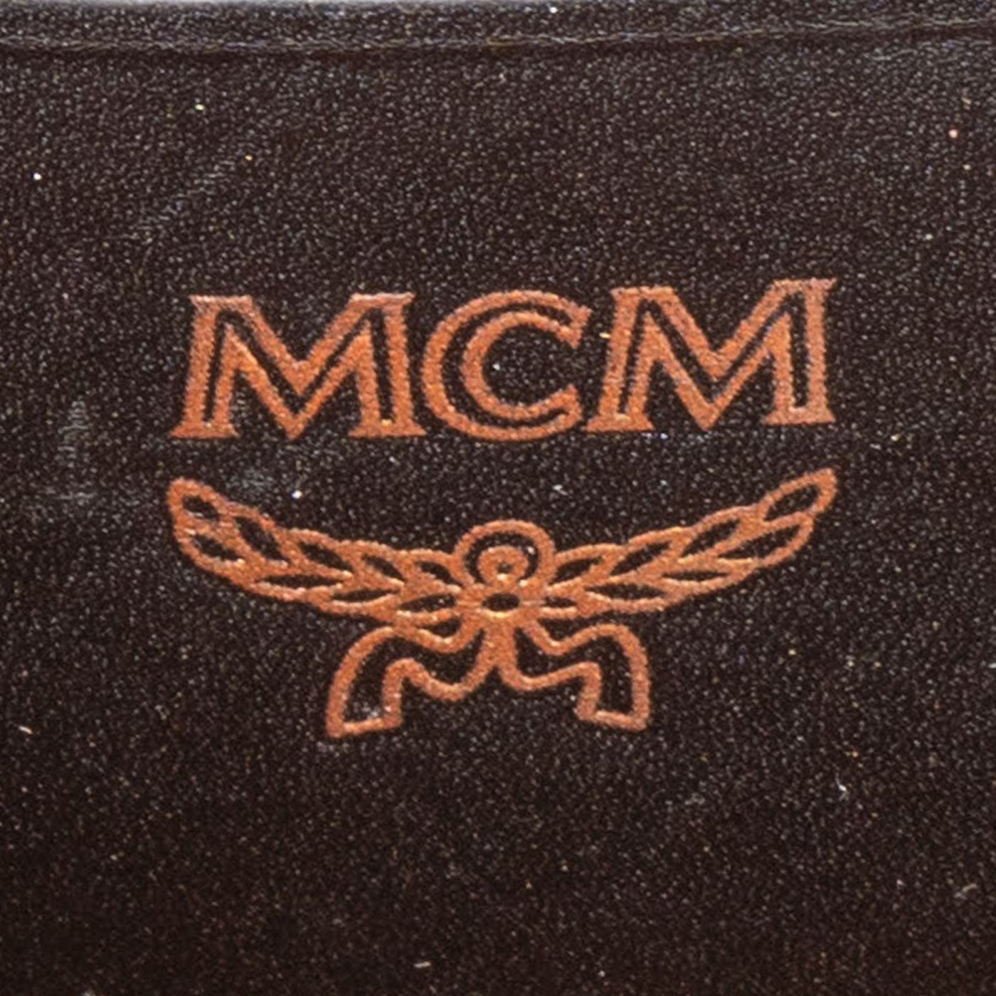 MCM Monogram Visetos Small Coffer Studded Vanity Case Handbag