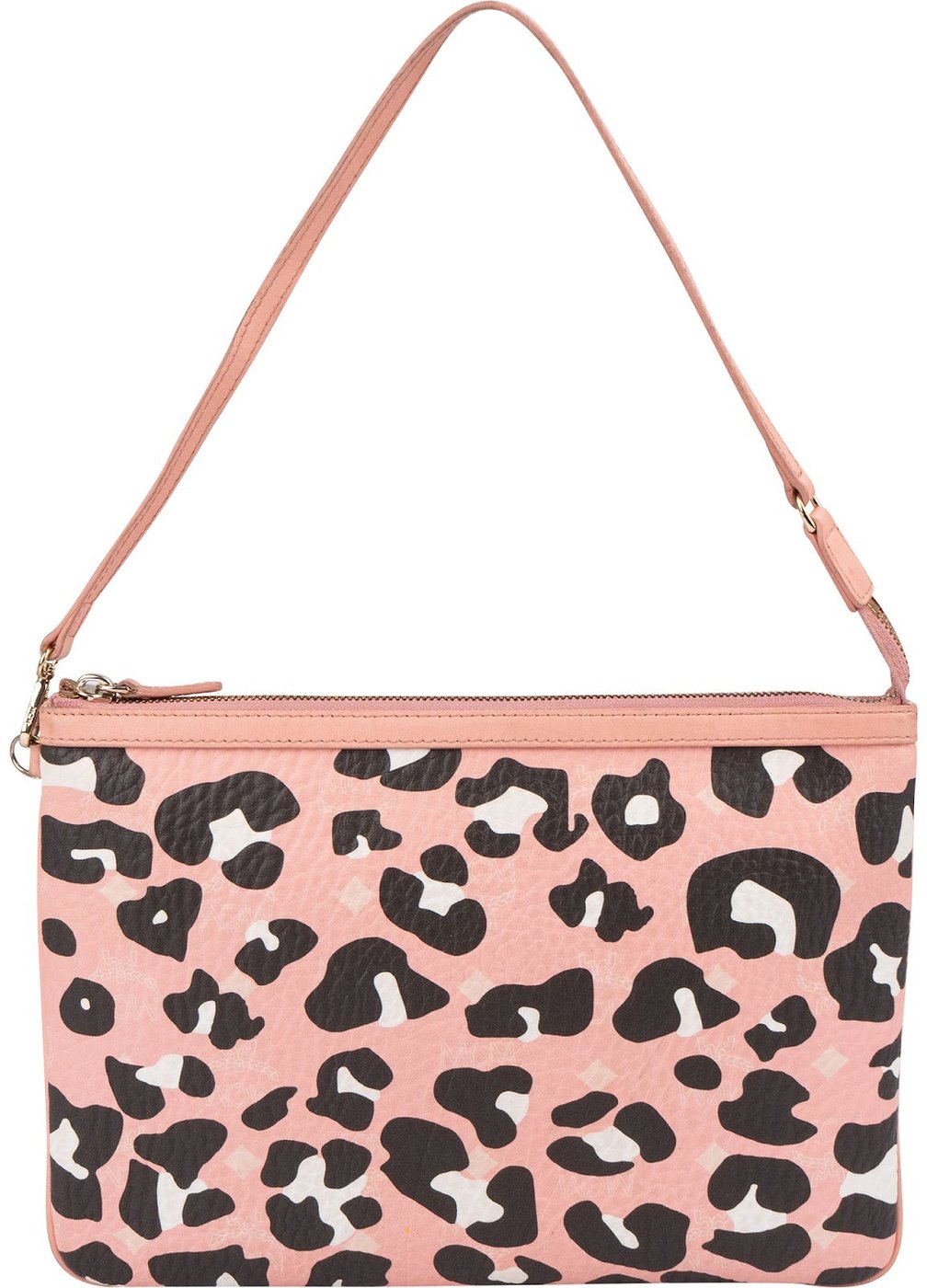 MCM Monogram Visetos Leopard Print Shoulder Bag