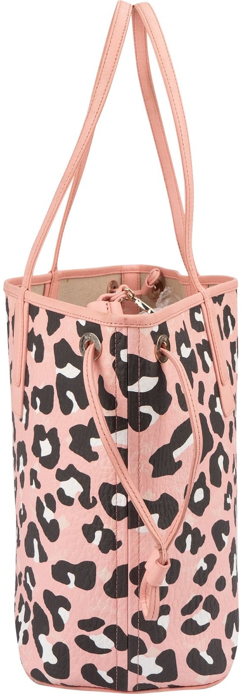 MCM Visetos Monogram Leopard Print Reversible Liz Shopper Shoulder Bag