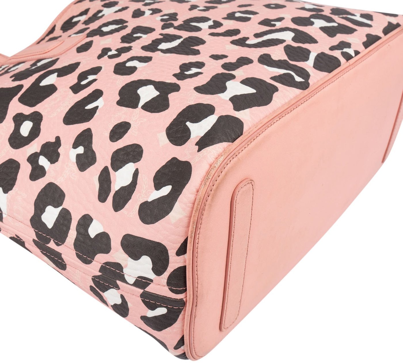MCM Visetos Monogram Leopard Print Reversible Liz Shopper Shoulder Bag