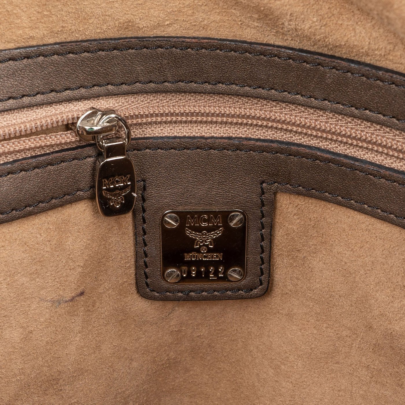 MCM Monogram Visetos Munich Lion Boston 30 Handbag