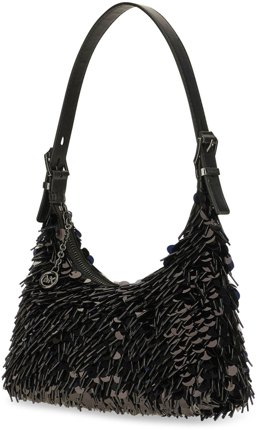 Michael Kors Black paillettes small Nolita shoulder bag
