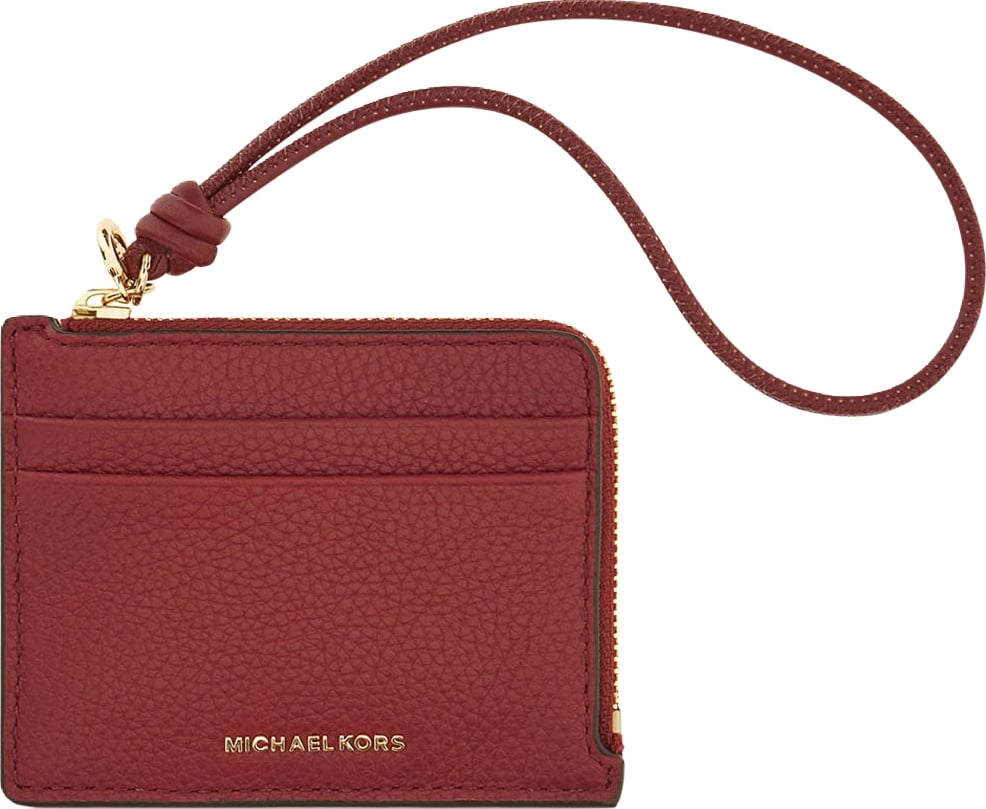 Michael Kors Tiziano red leather card holder