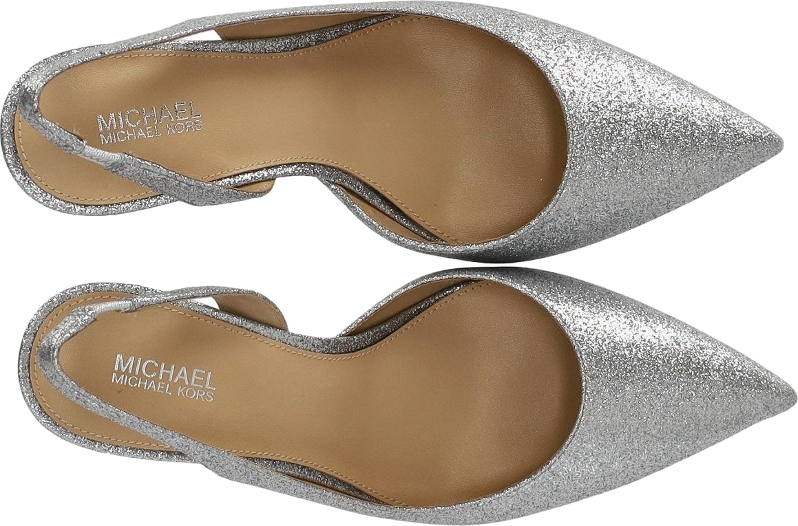 MICHAEL KORS ALINA FLEX SILVER SLINGBACK PUMPS