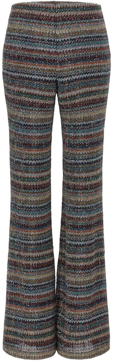 Multicolor Sequin Caperdoni Flared-Leg Pants