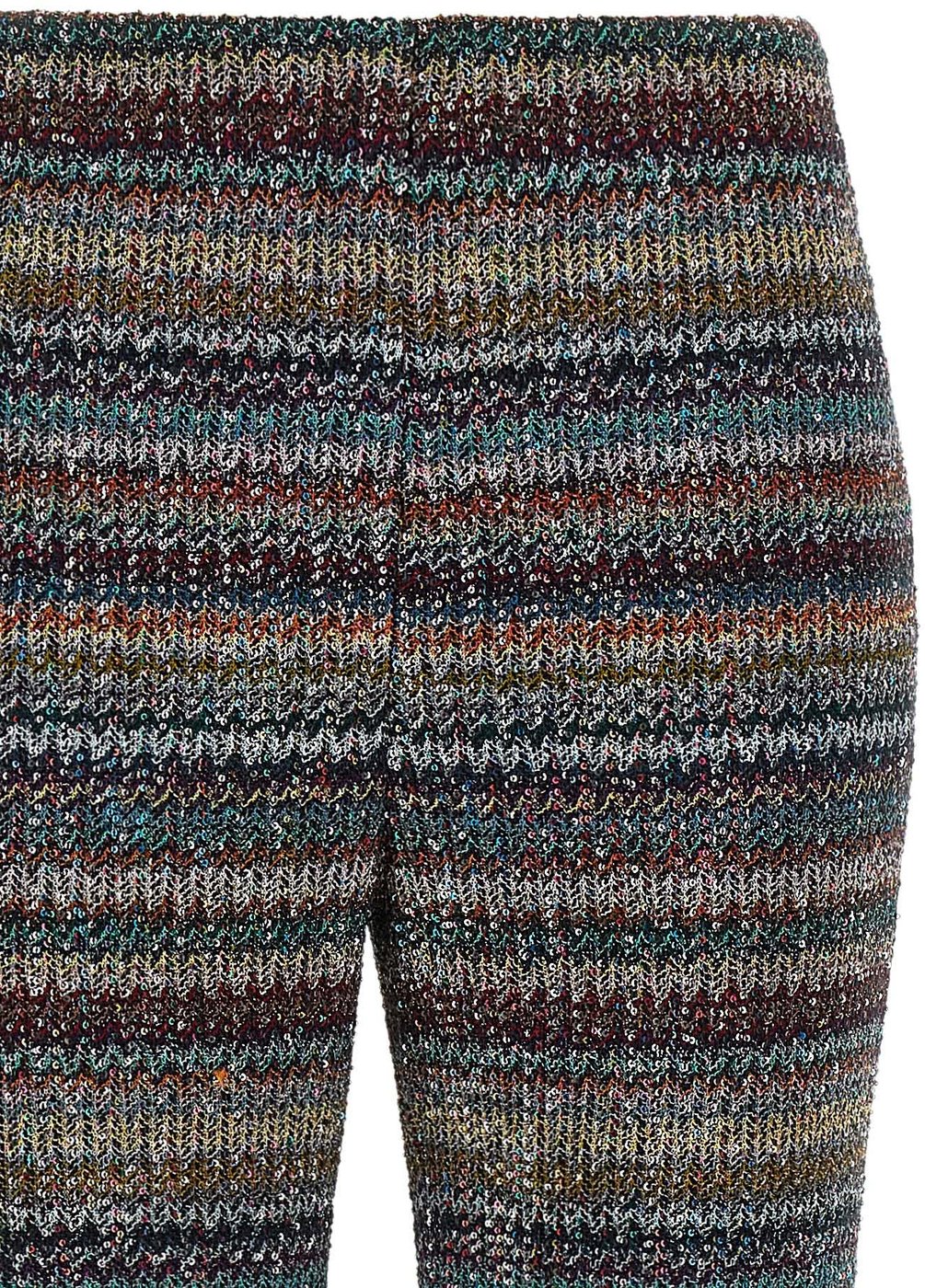 Multicolor Sequin Caperdoni Flared-Leg Pants