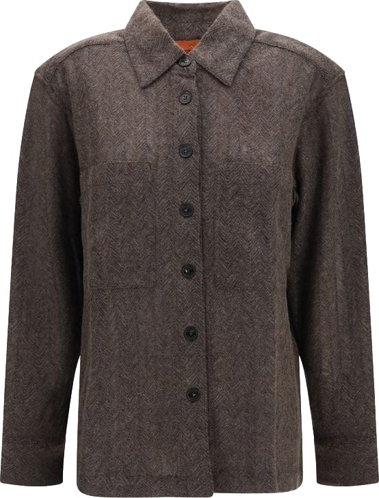 Missoni Brown Cashmere Dress Shirt