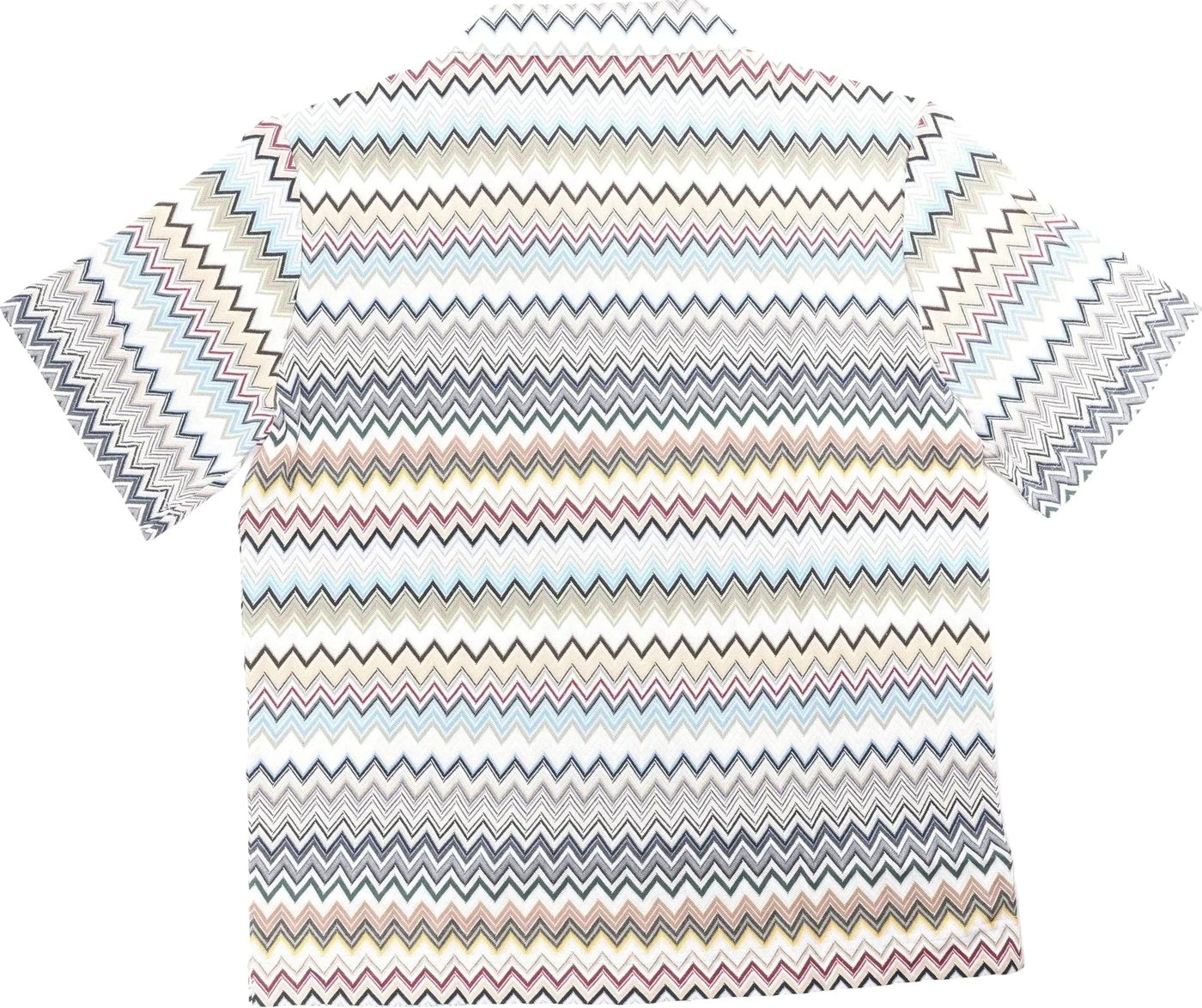 Missoni PATTERNED Short Sleeve Shirt in Gray x Multicolor, Size 48 IT